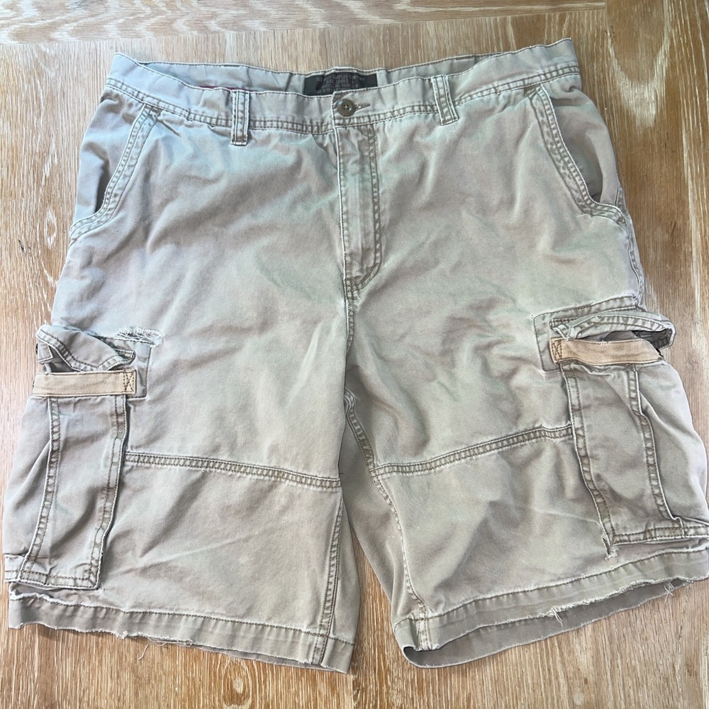 Vintage Old‎ Navy Cargo Shorts Mens 38 Brown Military Heavyweight Canvas Y2K